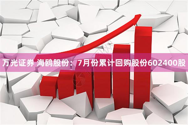 万光证券 海鸥股份：7月份累计回购股份602400股
